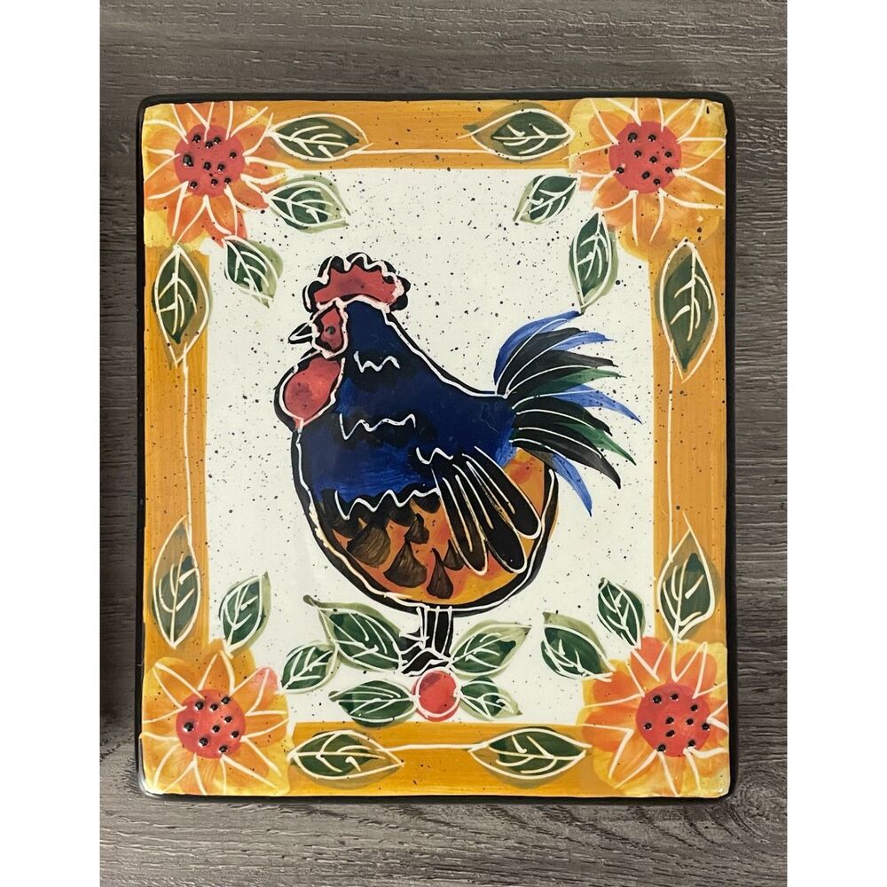 Farmhouse Rooster Ceramic Trivet Set of 2 Julie Ueland Kitchen Decor